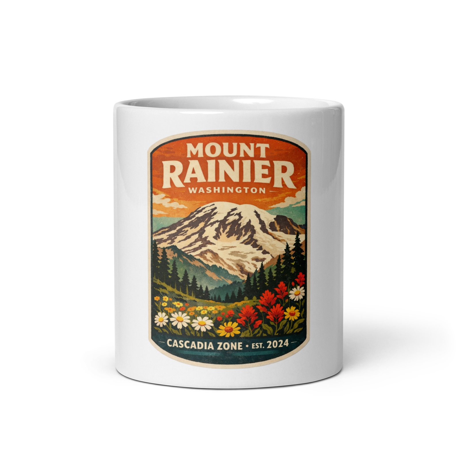 Mt. Rainier White Mug - Image 4