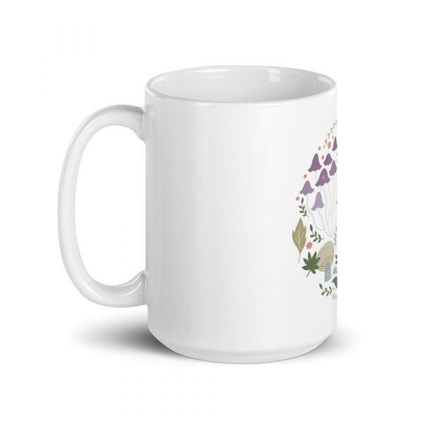 Mushroom Circle Design White glossy mug - Image 3