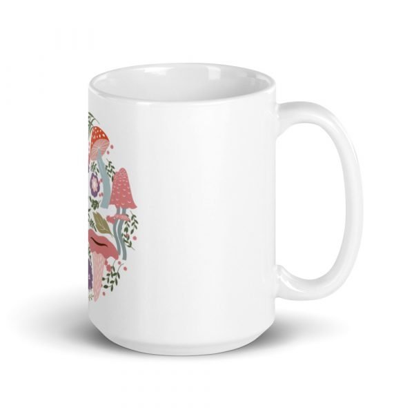 Mushroom Circle Design White glossy mug - Image 8