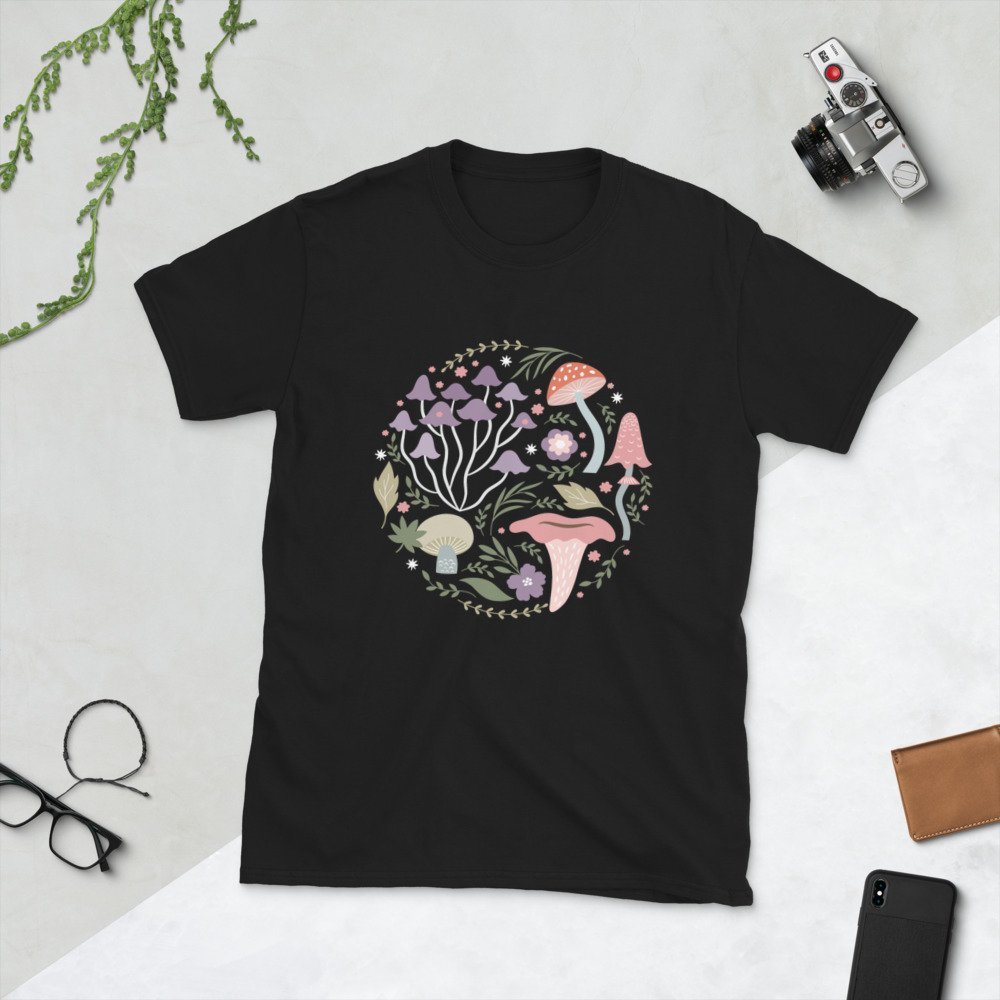 Mushroom Circle Short-Sleeve Unisex T-Shirt - Cascadia Zone